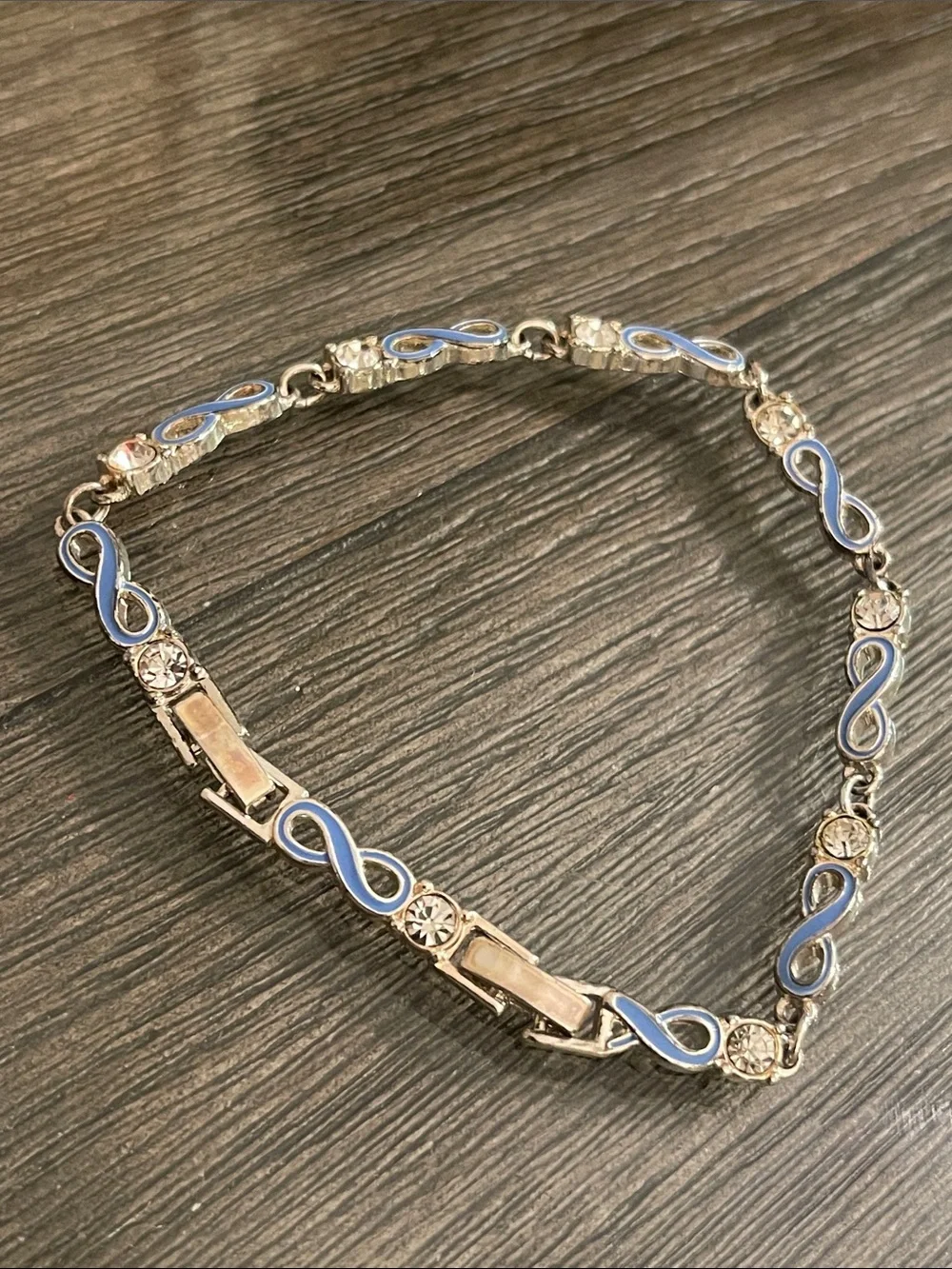 Avon 2015 Domestic Violence Tennis Bracelet with Extender 7 1/4” & 8 3/8” approx